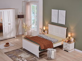 Hanah Home Cama Individual Crema y Roble